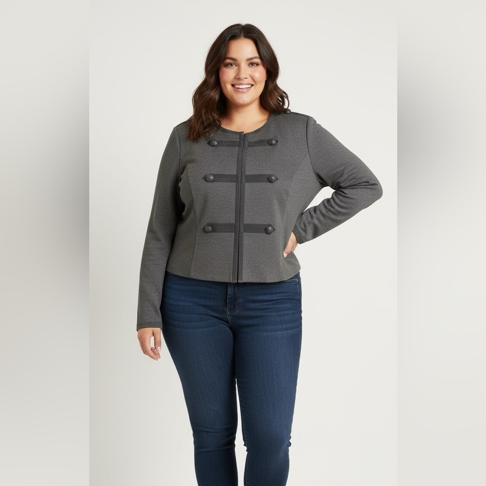Torrid Gray Military-Style Women's Jacket